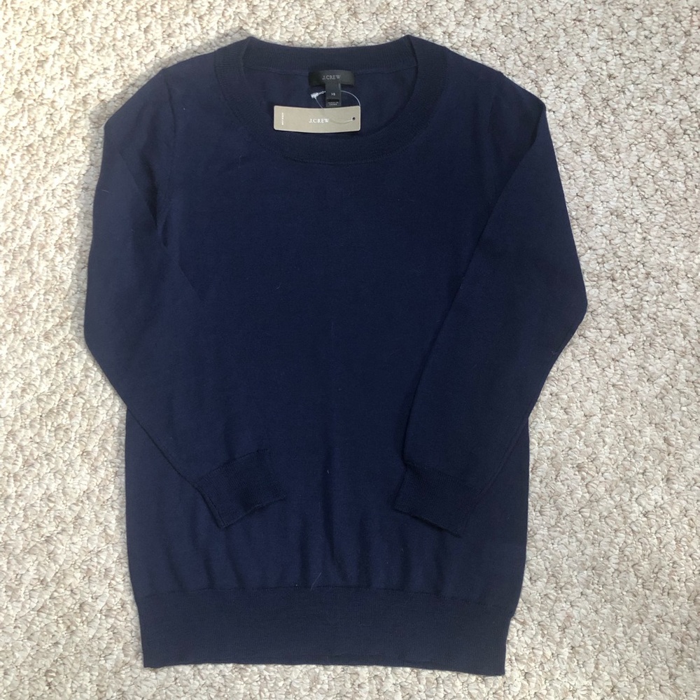 J. Crew Deep Blue Crew Neck Sweater